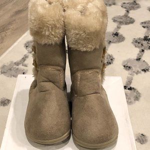 Toddler Girl Faux Suede Fur Trimmed Boots by Blue Suede Shoes